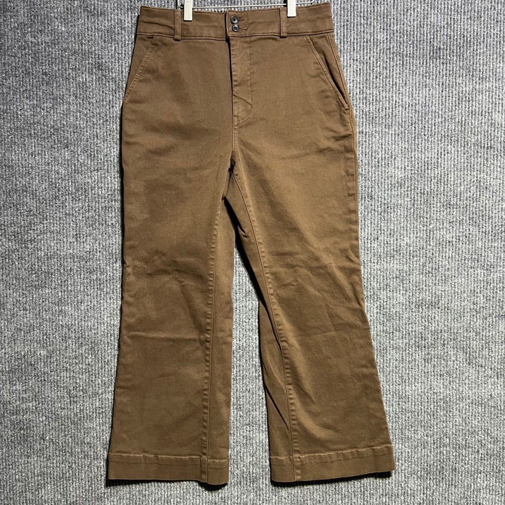 Everlane Pants Womens 10 Brown High Way Utility Wide Leg Crop Organic Cotton